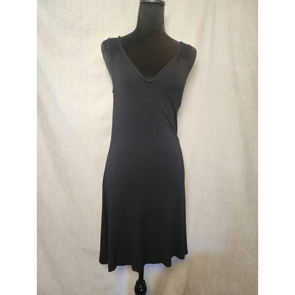 Kenneth Cole Reaction Crocheted Back Black Tank Dress Cocktail Party Mini Summer